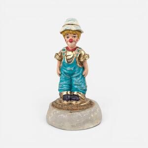 2000 Ron Lee Rascal Clown Hand Painted Onyx Base Figurine